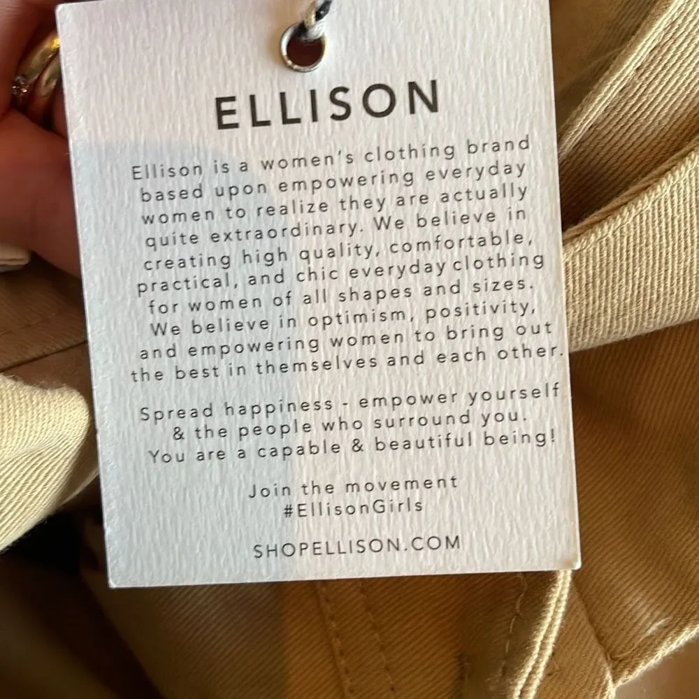 Ellison Khaki Retro Overall Skirt Jumper Pinafore size small‎ NEW